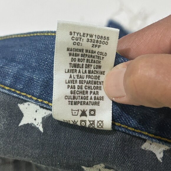 Lucky Brand Shorts Womens 18/34 Riley Legend Distressed USA Patch Peace Flag - Picture 4 of 16